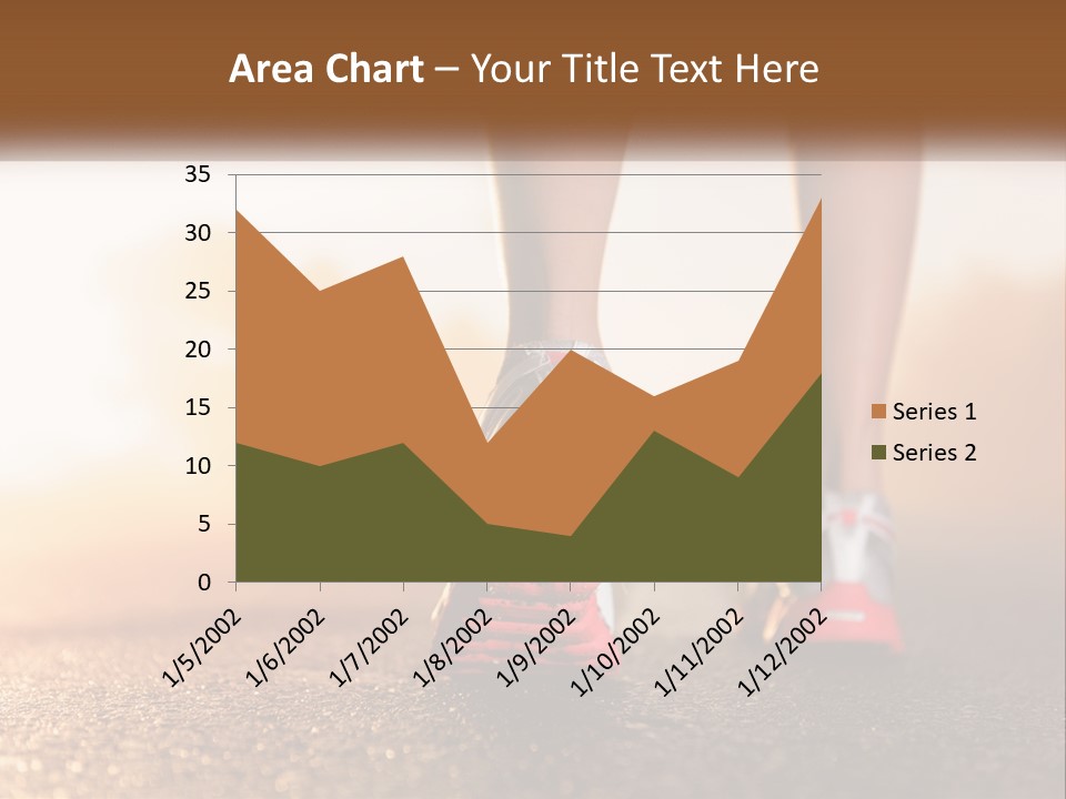 A Woman's Feet In Running Shoes Powerpoint Template PowerPoint Template