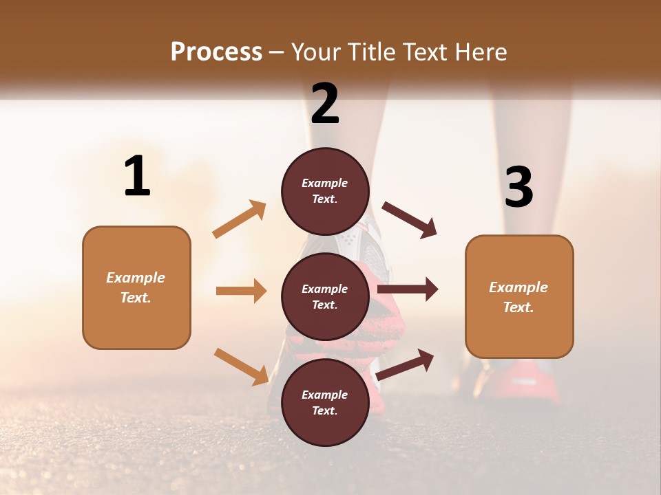 A Woman's Feet In Running Shoes Powerpoint Template PowerPoint Template