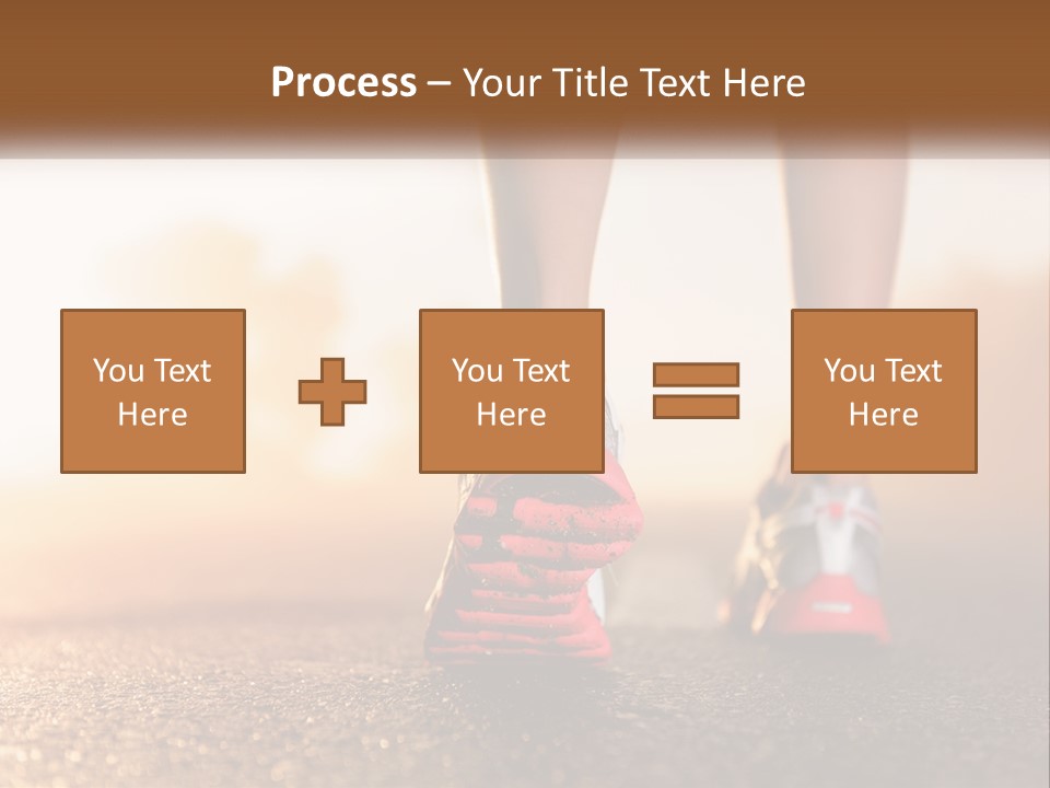 A Woman's Feet In Running Shoes Powerpoint Template PowerPoint Template