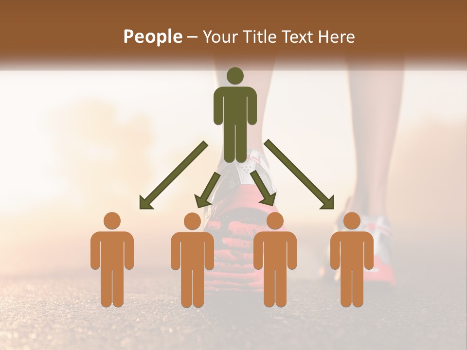 A Woman's Feet In Running Shoes Powerpoint Template PowerPoint Template