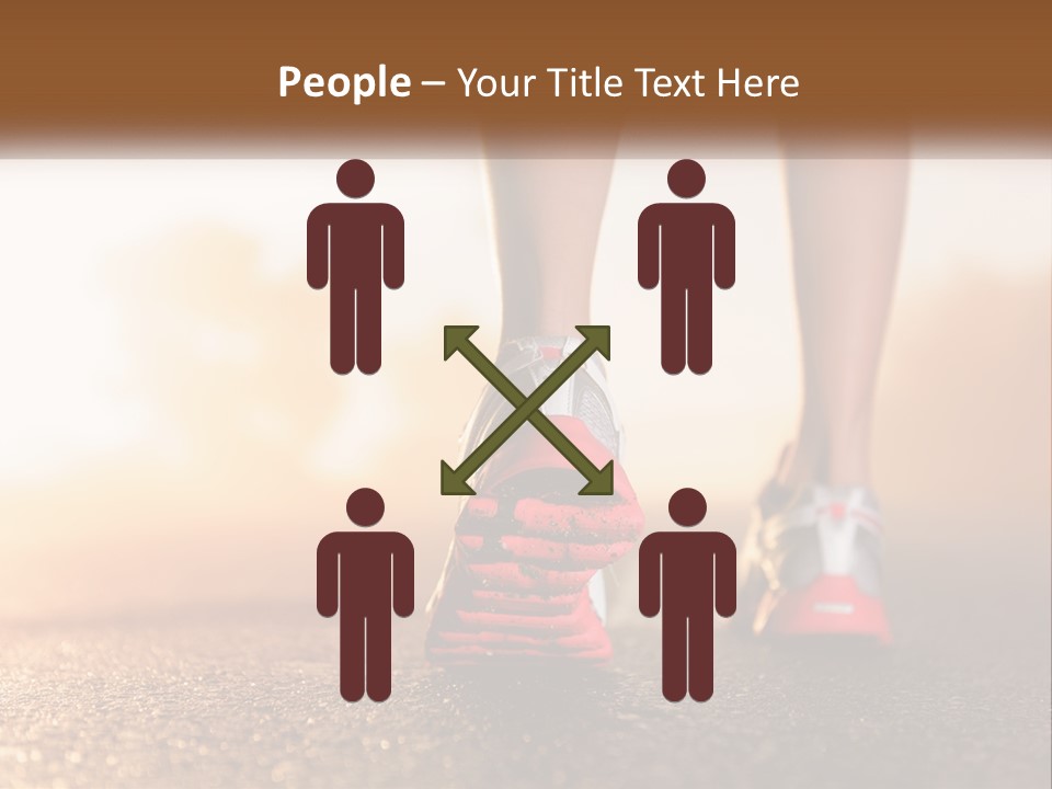 A Woman's Feet In Running Shoes Powerpoint Template PowerPoint Template