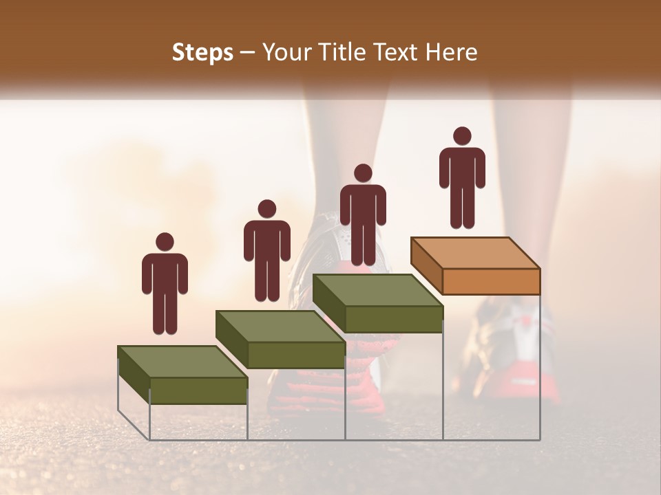 A Woman's Feet In Running Shoes Powerpoint Template PowerPoint Template