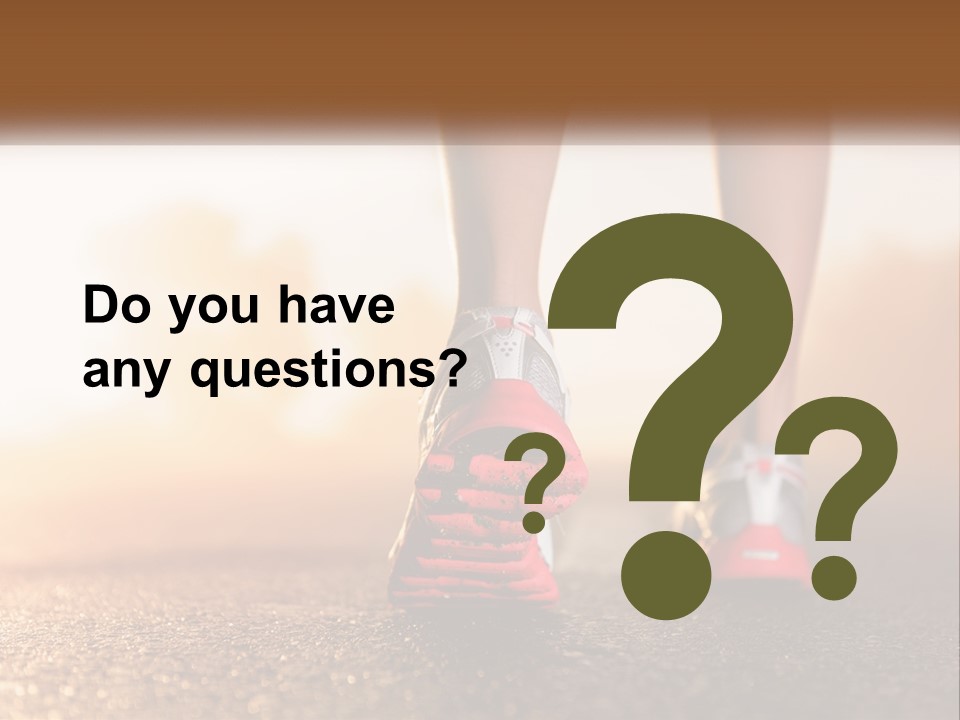 A Woman's Feet In Running Shoes Powerpoint Template PowerPoint Template