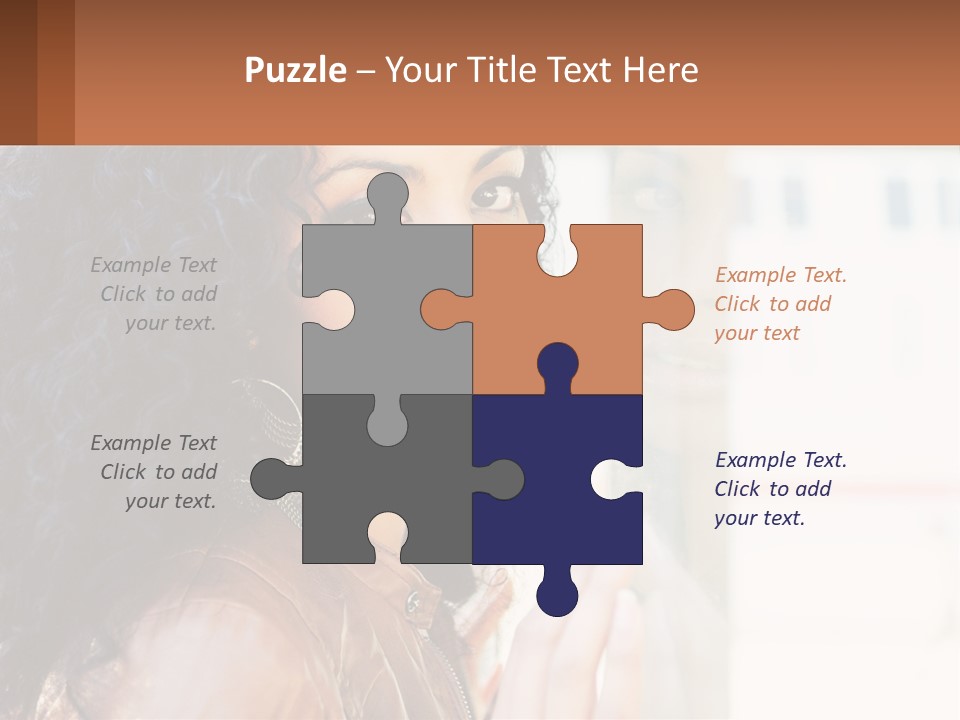 A Woman With Curly Hair Is Looking Out A Window PowerPoint Template