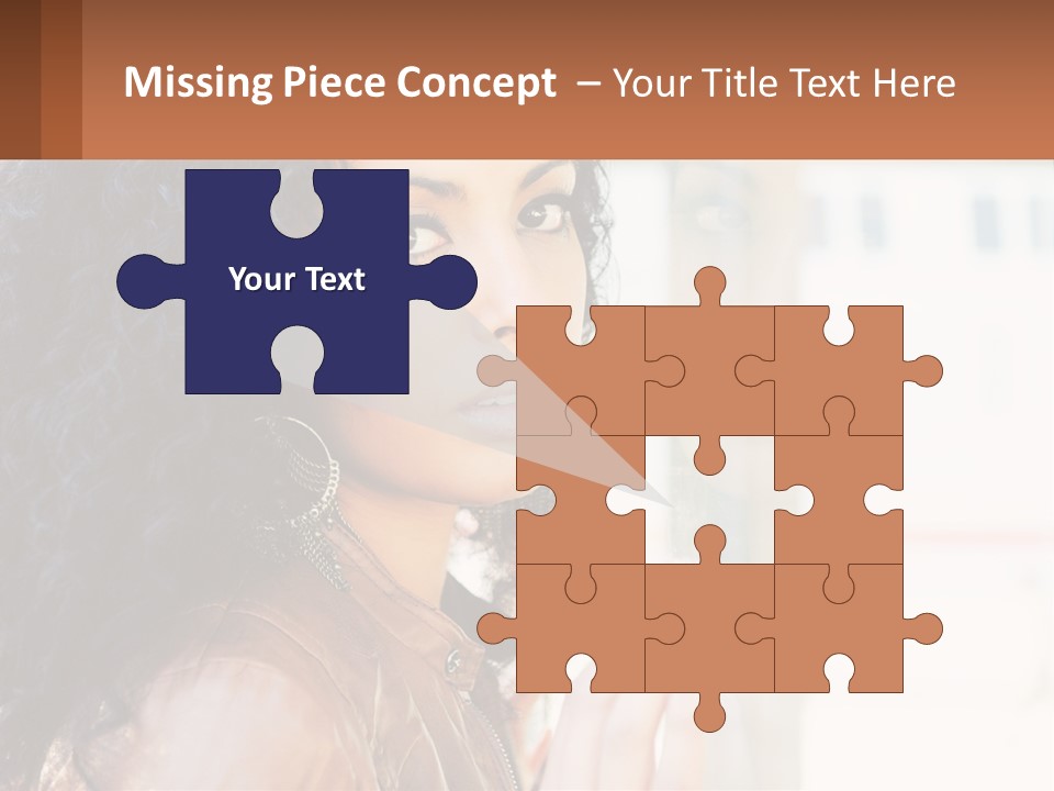 A Woman With Curly Hair Is Looking Out A Window PowerPoint Template