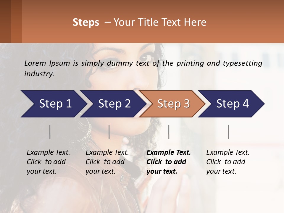 A Woman With Curly Hair Is Looking Out A Window PowerPoint Template