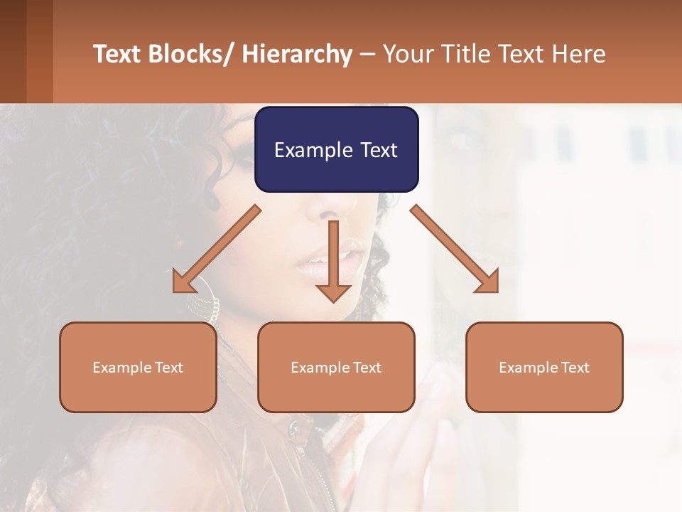 A Woman With Curly Hair Is Looking Out A Window PowerPoint Template