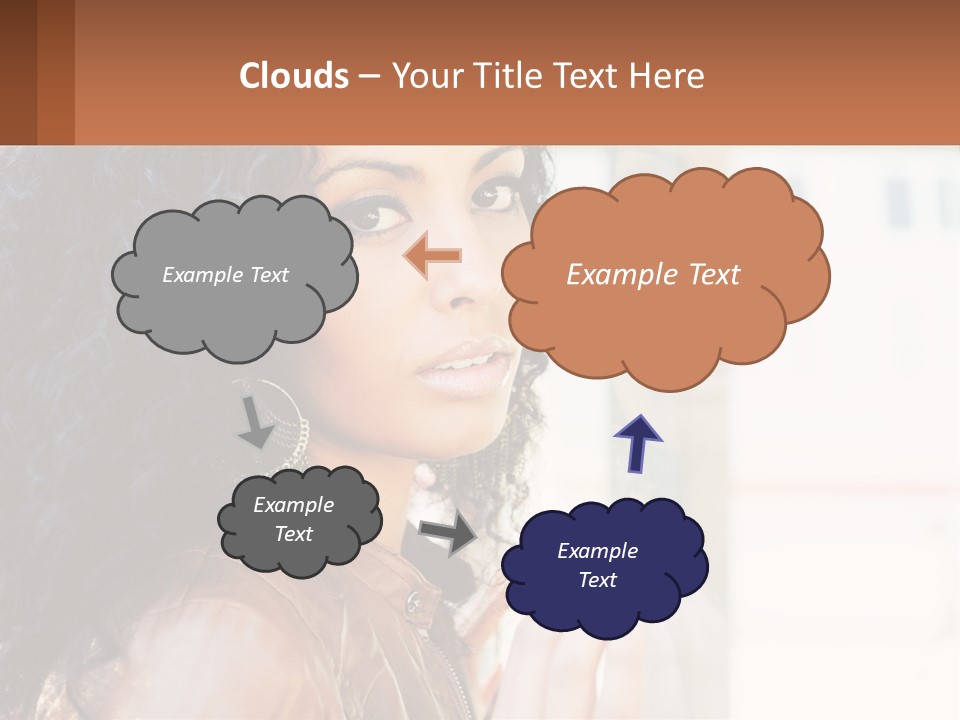 A Woman With Curly Hair Is Looking Out A Window PowerPoint Template