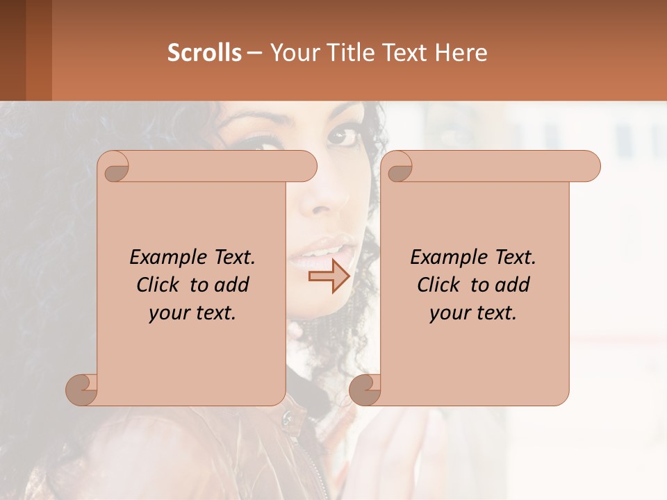 A Woman With Curly Hair Is Looking Out A Window PowerPoint Template