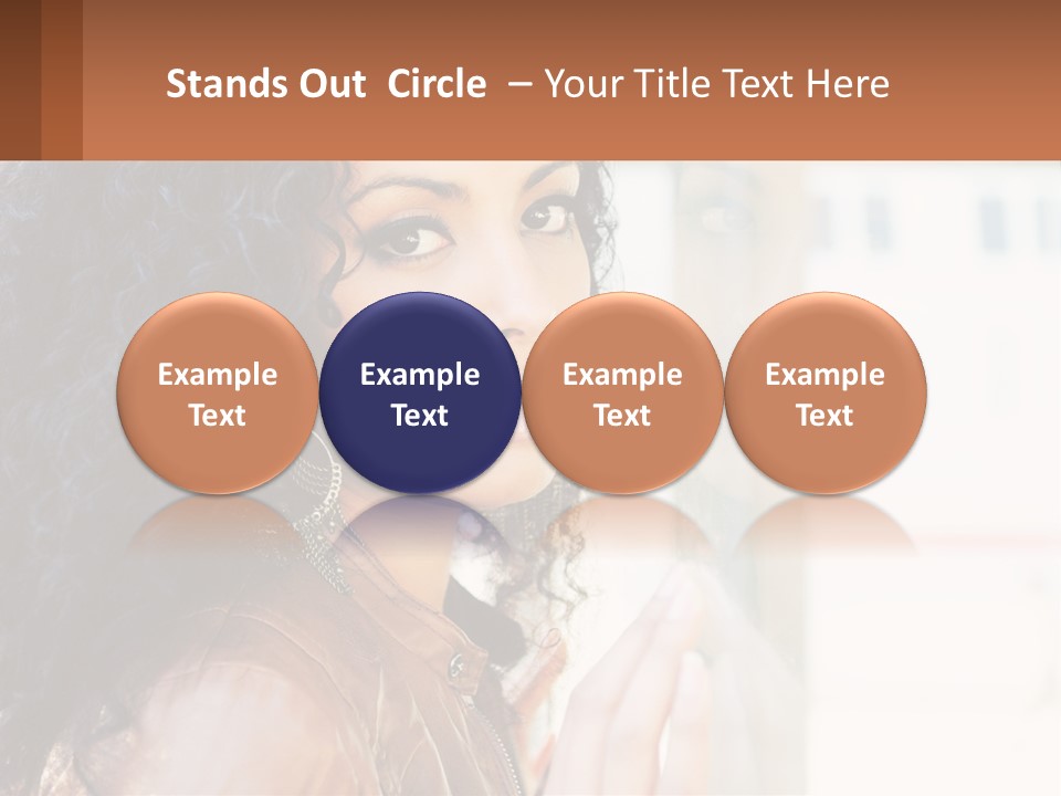A Woman With Curly Hair Is Looking Out A Window PowerPoint Template