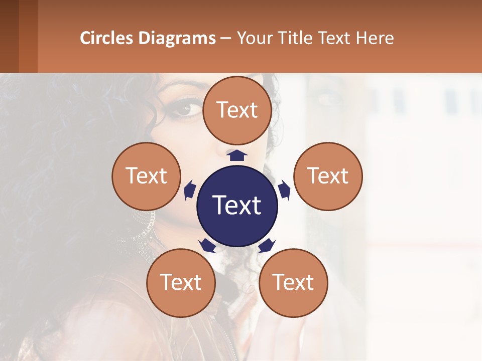 A Woman With Curly Hair Is Looking Out A Window PowerPoint Template