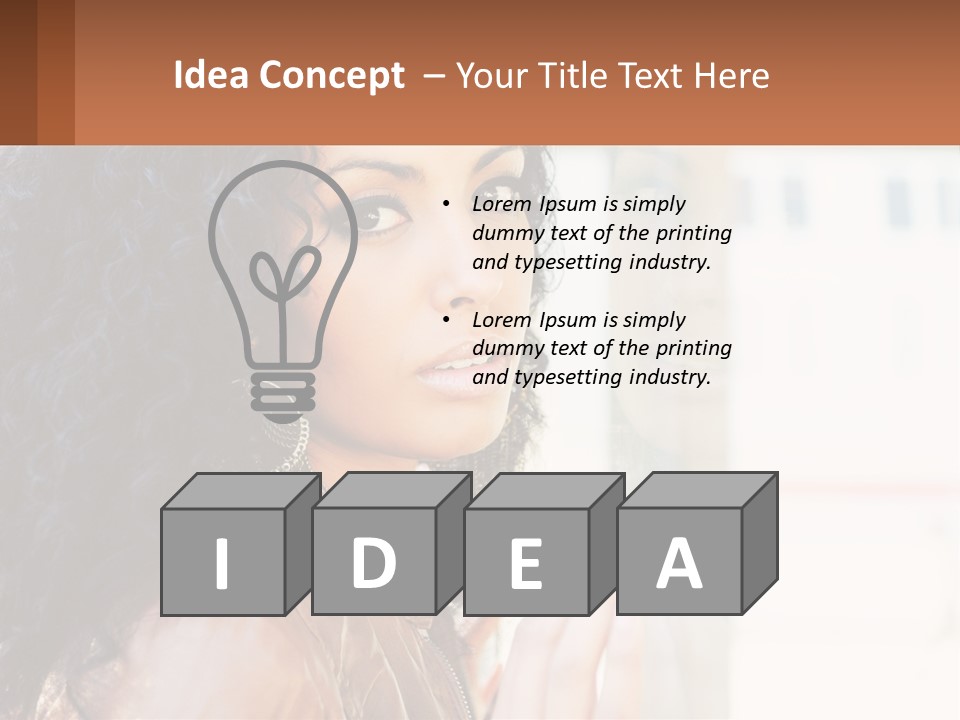 A Woman With Curly Hair Is Looking Out A Window PowerPoint Template