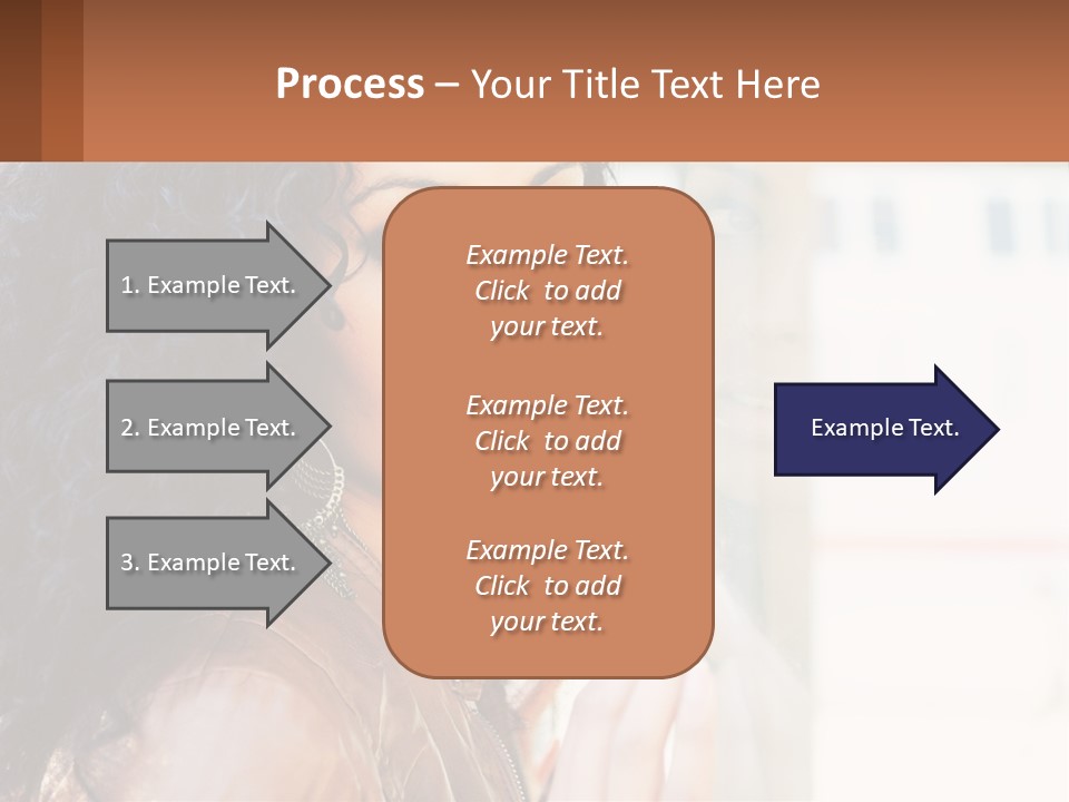 A Woman With Curly Hair Is Looking Out A Window PowerPoint Template