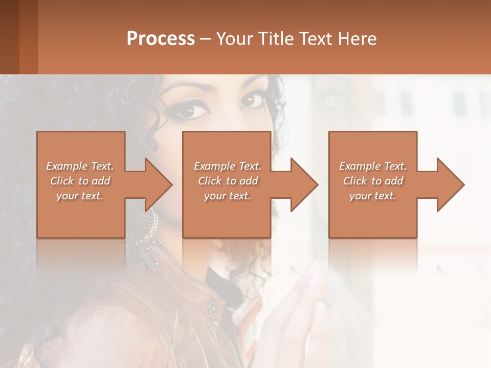 A Woman With Curly Hair Is Looking Out A Window PowerPoint Template