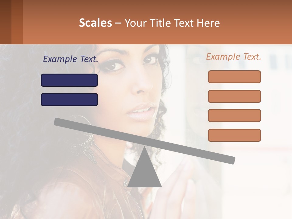 A Woman With Curly Hair Is Looking Out A Window PowerPoint Template