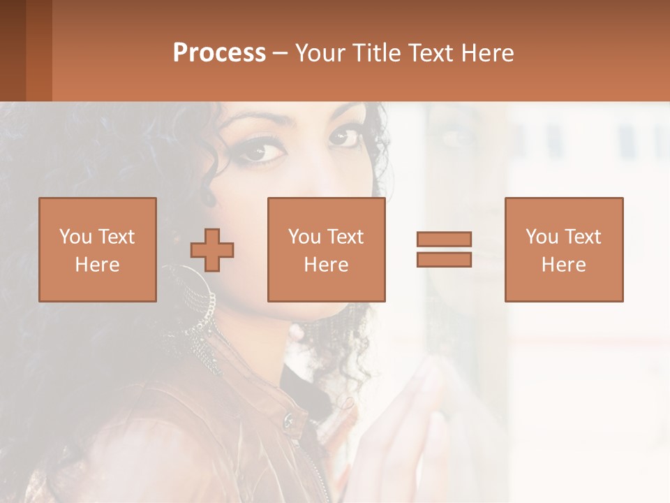 A Woman With Curly Hair Is Looking Out A Window PowerPoint Template