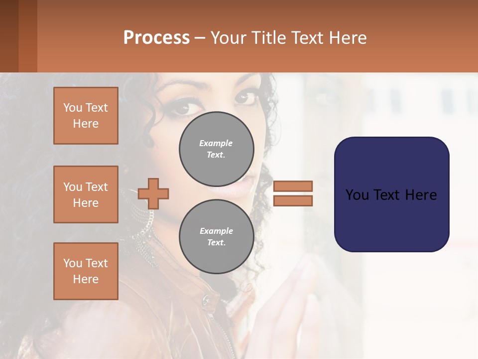 A Woman With Curly Hair Is Looking Out A Window PowerPoint Template