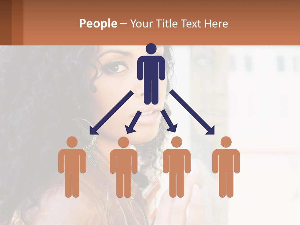 A Woman With Curly Hair Is Looking Out A Window PowerPoint Template