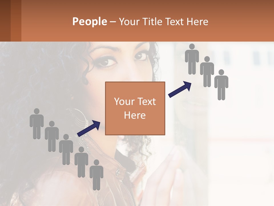 A Woman With Curly Hair Is Looking Out A Window PowerPoint Template