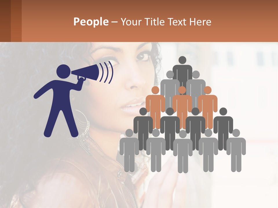 A Woman With Curly Hair Is Looking Out A Window PowerPoint Template