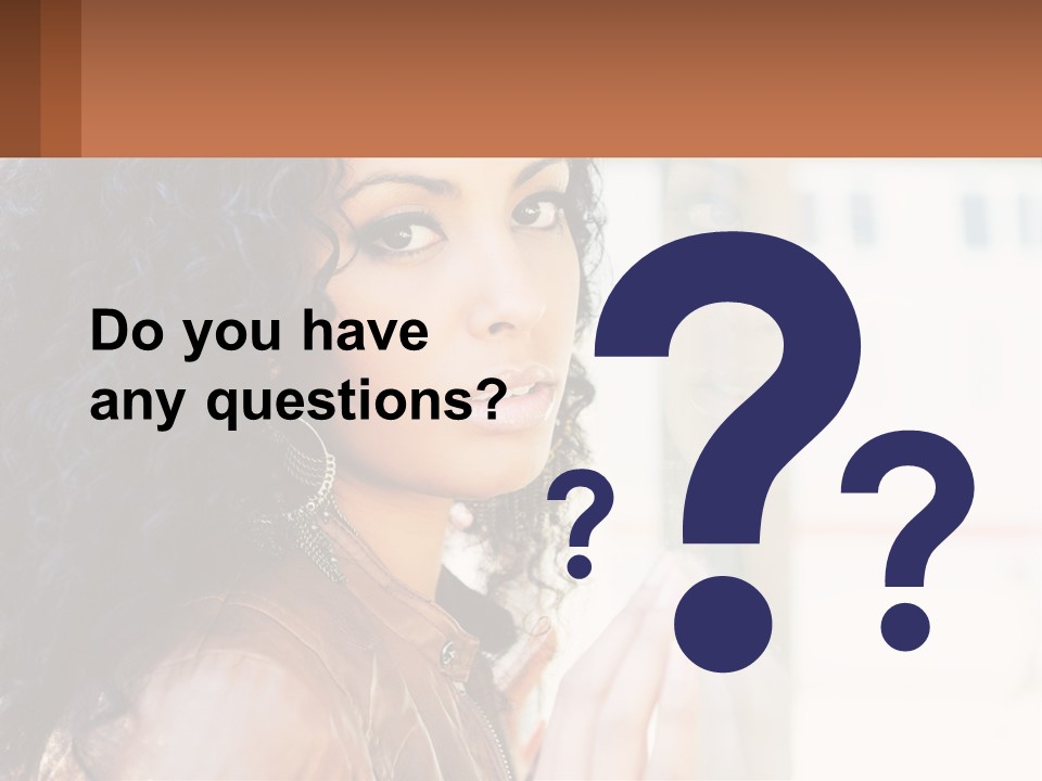 A Woman With Curly Hair Is Looking Out A Window PowerPoint Template