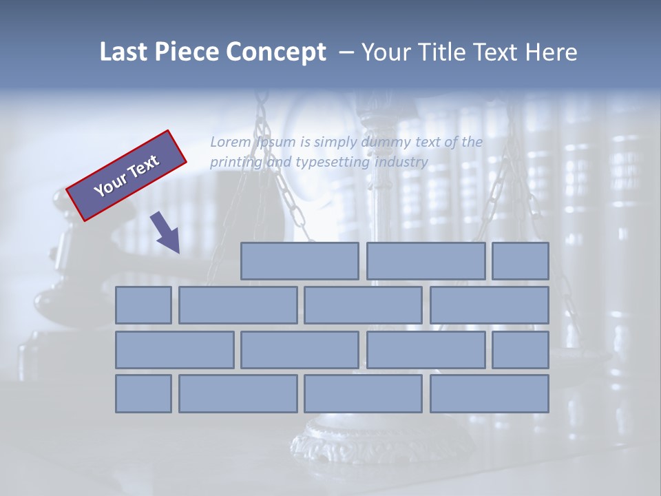 A Scale Of Justice On A Table With Books In The Background PowerPoint Template