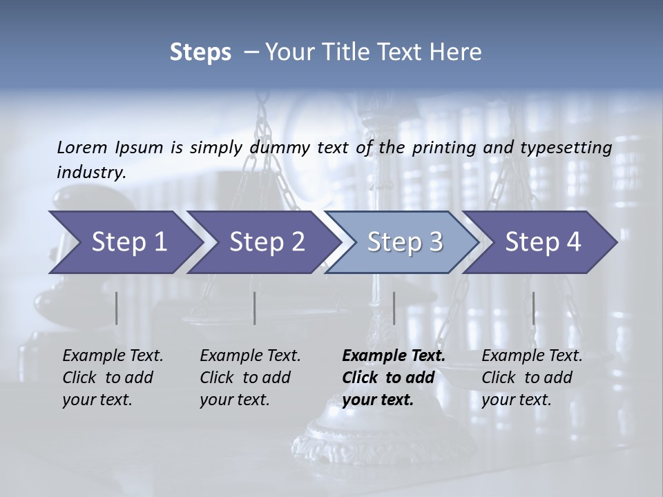 A Scale Of Justice On A Table With Books In The Background PowerPoint Template