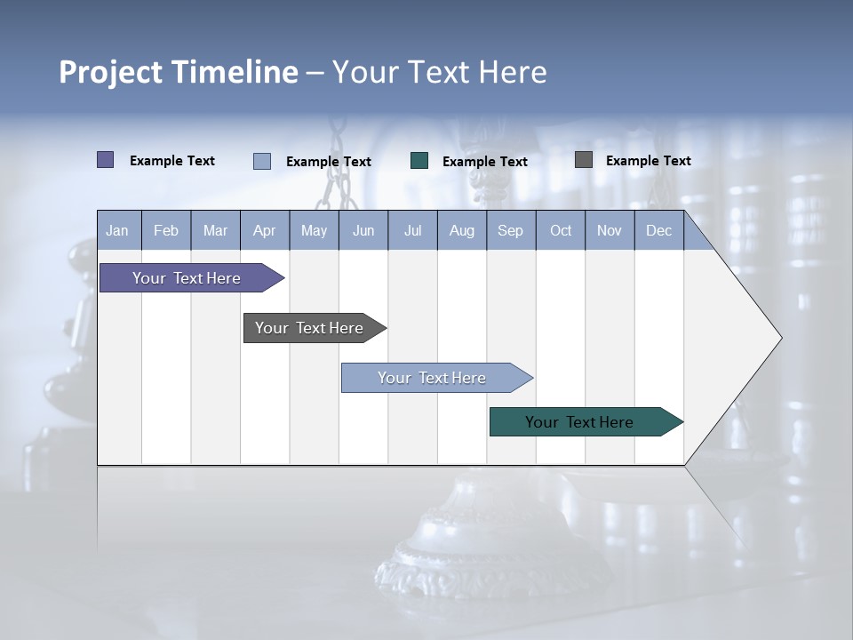 A Scale Of Justice On A Table With Books In The Background PowerPoint Template