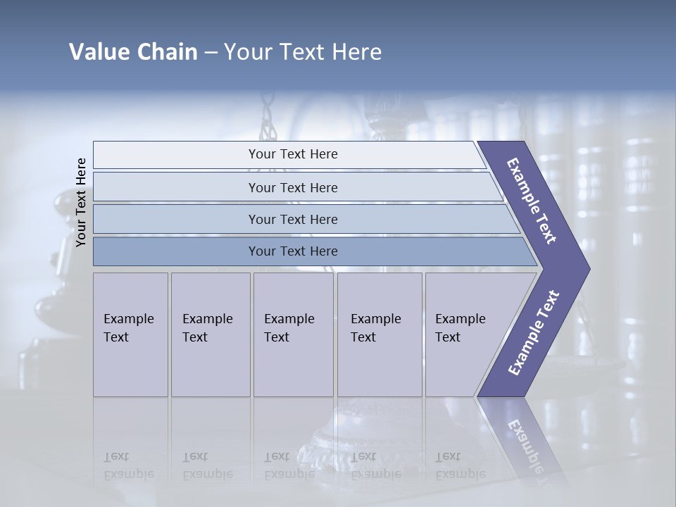 A Scale Of Justice On A Table With Books In The Background PowerPoint Template