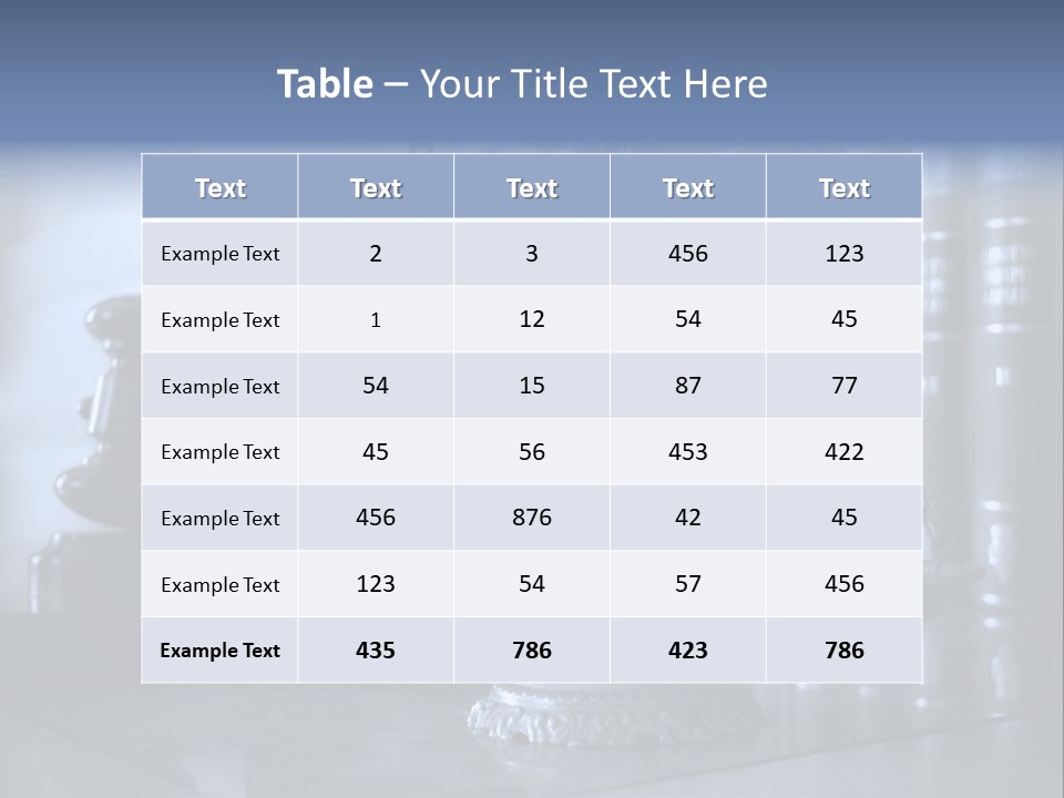 A Scale Of Justice On A Table With Books In The Background PowerPoint Template