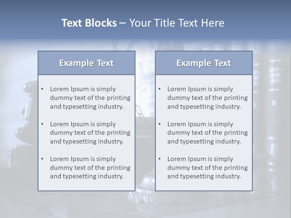A Scale Of Justice On A Table With Books In The Background PowerPoint Template