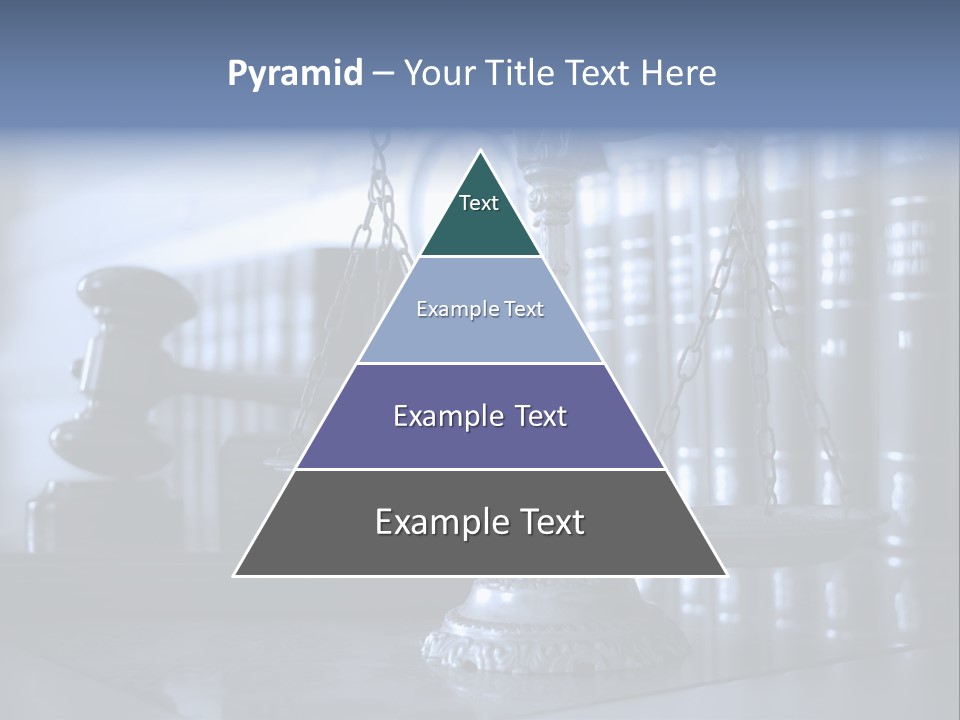 A Scale Of Justice On A Table With Books In The Background PowerPoint Template
