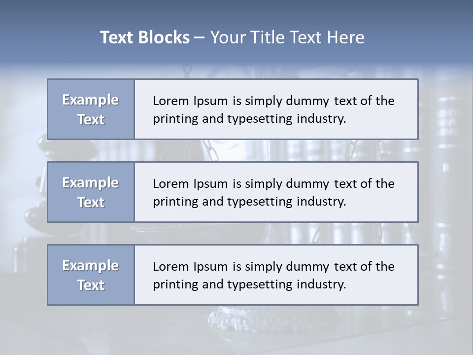 A Scale Of Justice On A Table With Books In The Background PowerPoint Template
