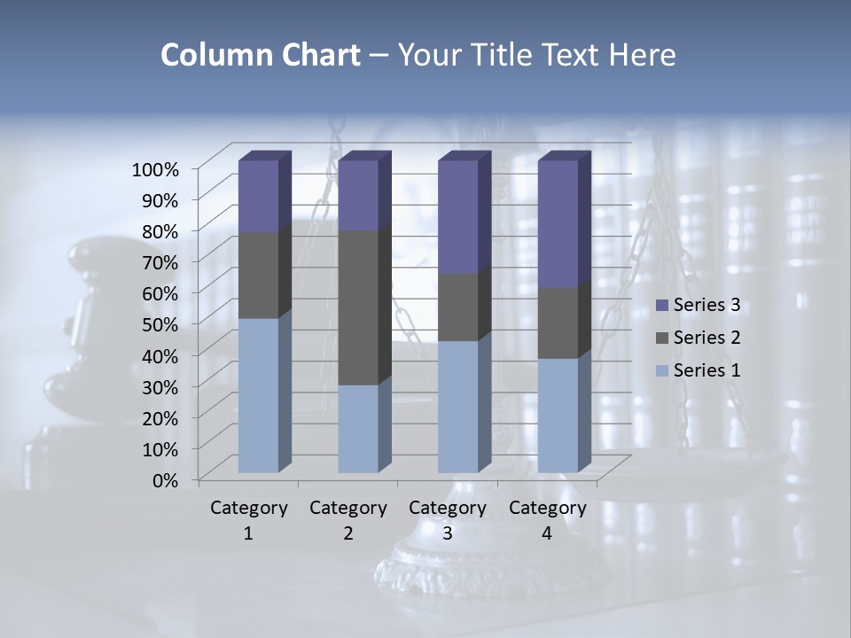 A Scale Of Justice On A Table With Books In The Background PowerPoint Template