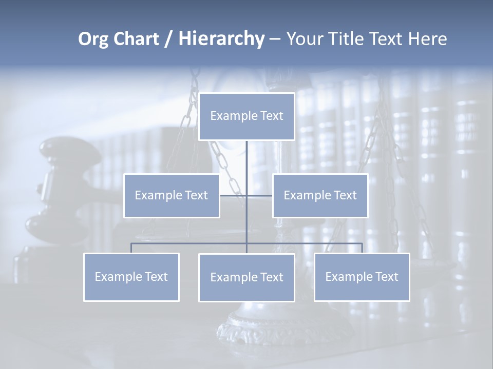 A Scale Of Justice On A Table With Books In The Background PowerPoint Template