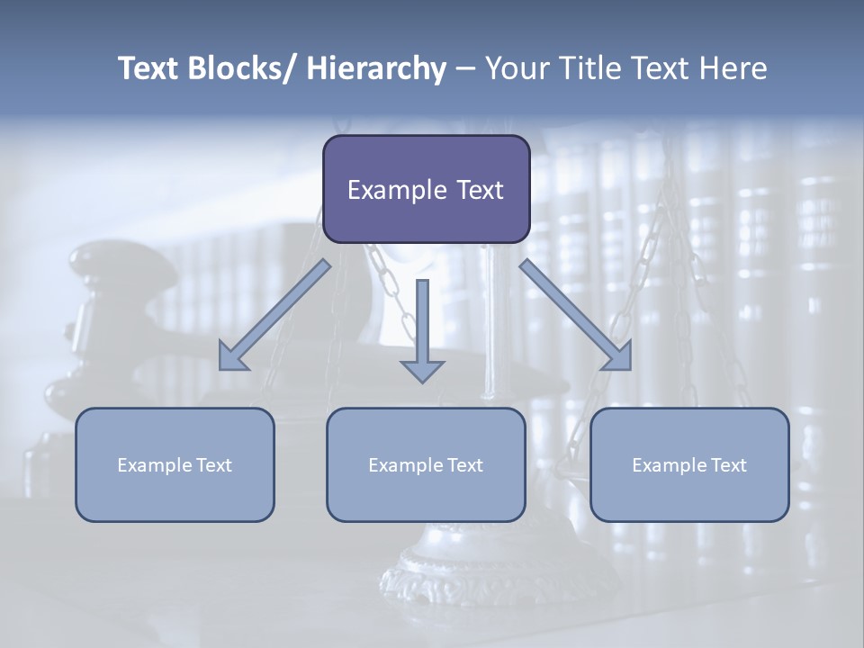 A Scale Of Justice On A Table With Books In The Background PowerPoint Template