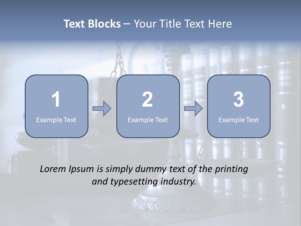 A Scale Of Justice On A Table With Books In The Background PowerPoint Template