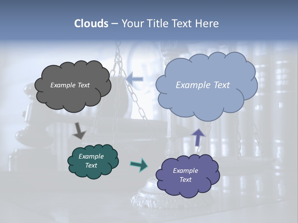 A Scale Of Justice On A Table With Books In The Background PowerPoint Template