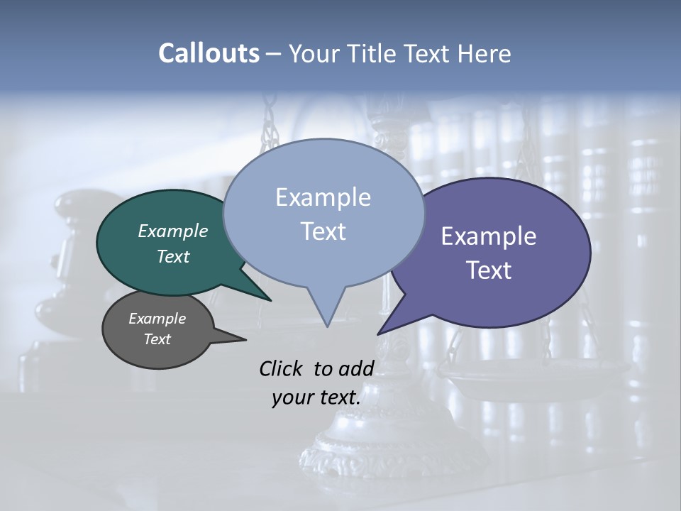 A Scale Of Justice On A Table With Books In The Background PowerPoint Template
