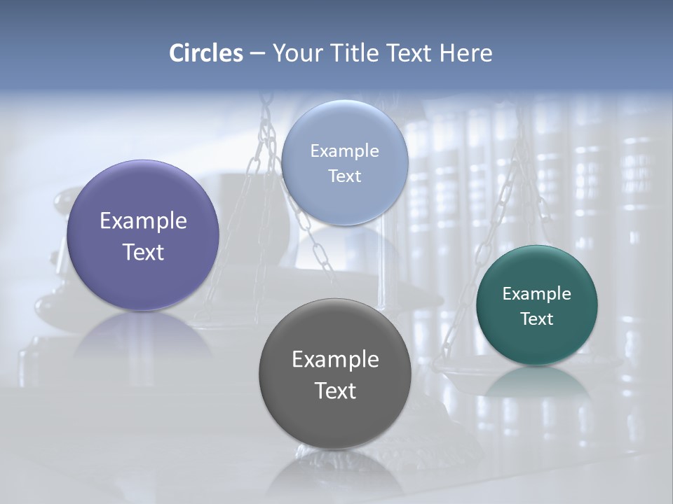 A Scale Of Justice On A Table With Books In The Background PowerPoint Template