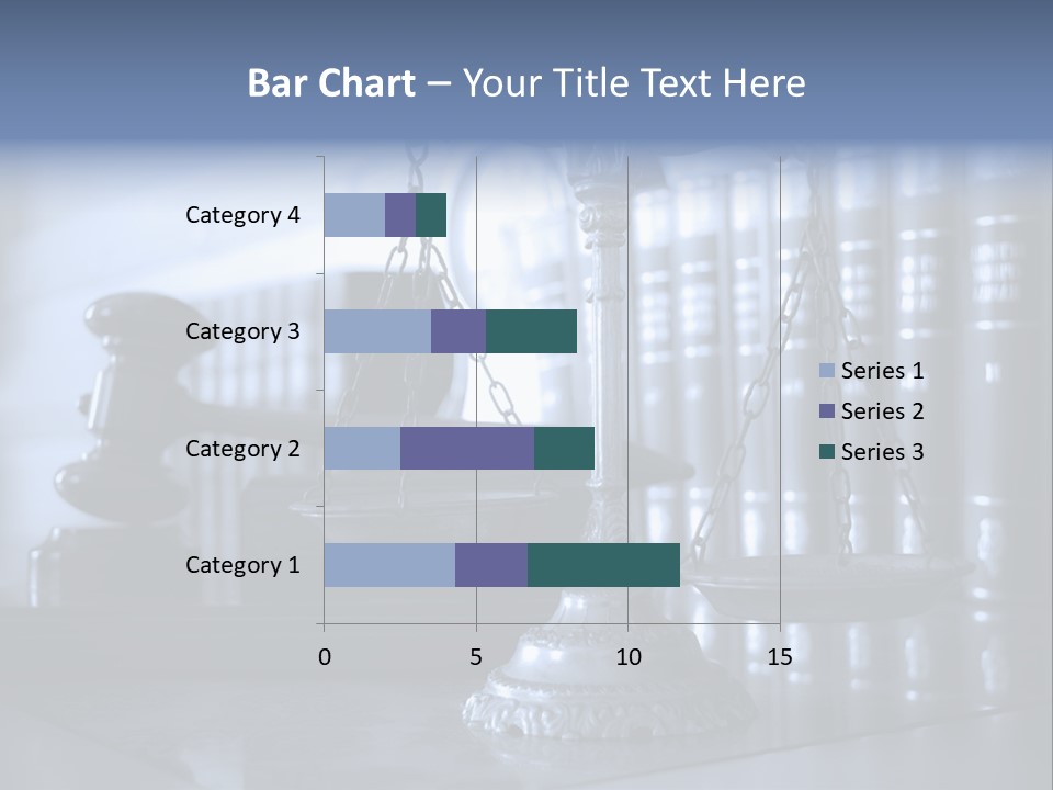 A Scale Of Justice On A Table With Books In The Background PowerPoint Template