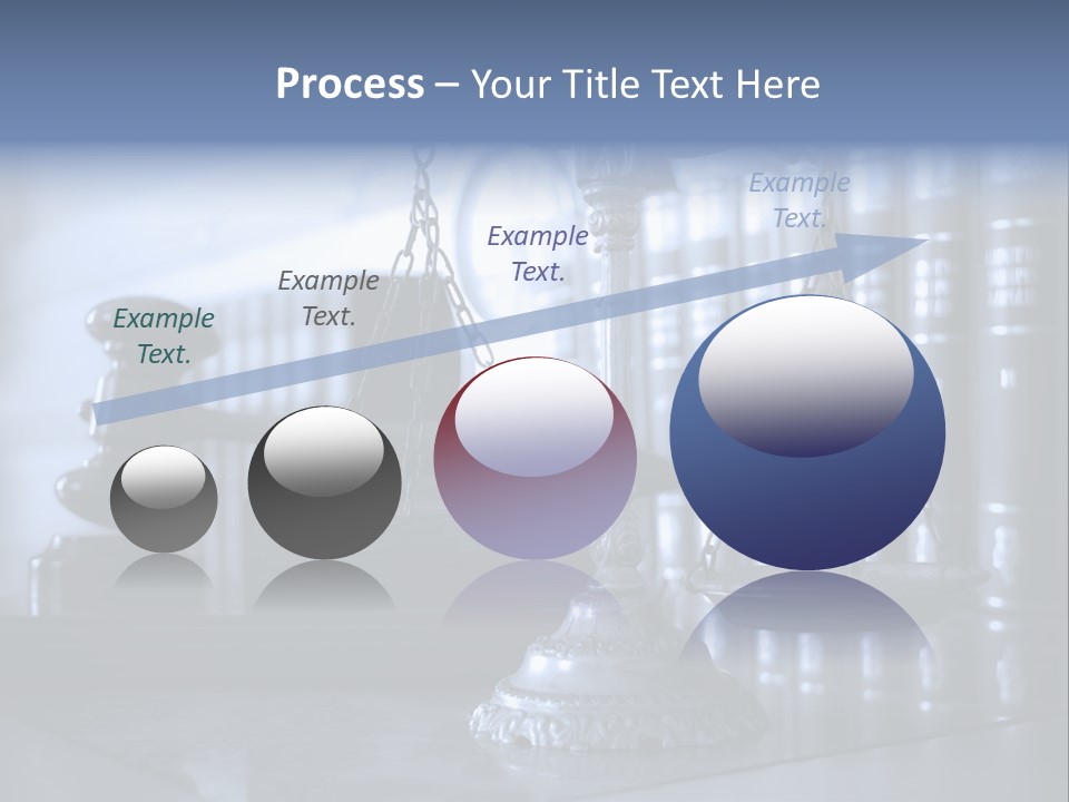 A Scale Of Justice On A Table With Books In The Background PowerPoint Template