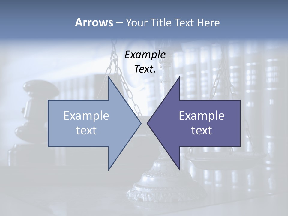 A Scale Of Justice On A Table With Books In The Background PowerPoint Template
