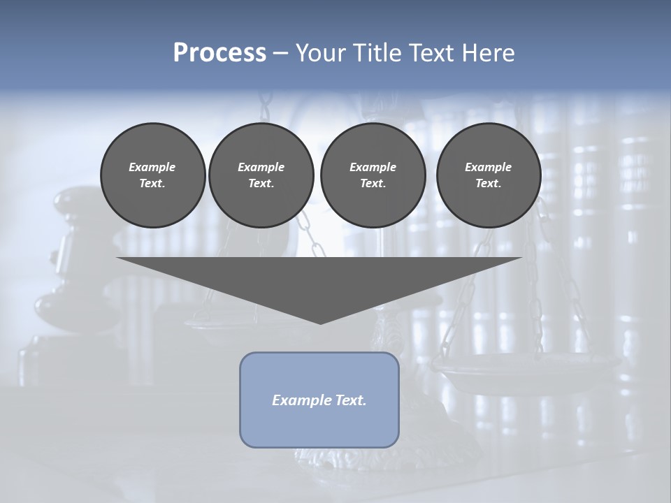 A Scale Of Justice On A Table With Books In The Background PowerPoint Template