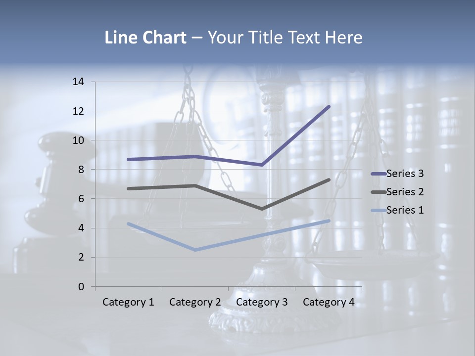 A Scale Of Justice On A Table With Books In The Background PowerPoint Template