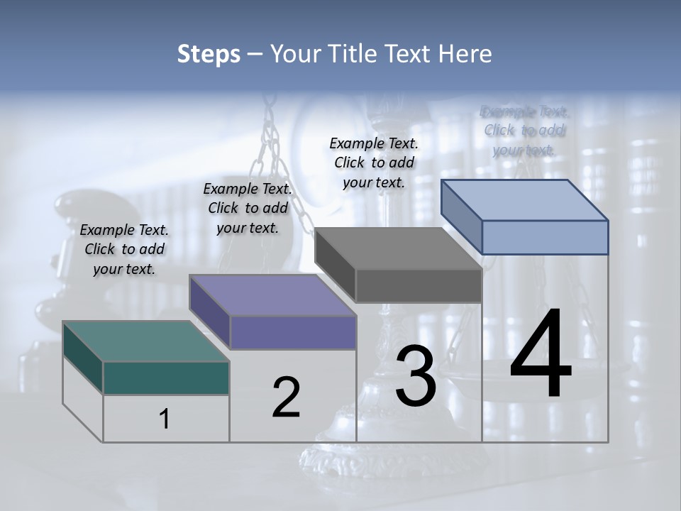 A Scale Of Justice On A Table With Books In The Background PowerPoint Template