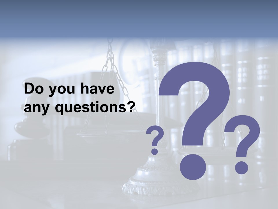 A Scale Of Justice On A Table With Books In The Background PowerPoint Template