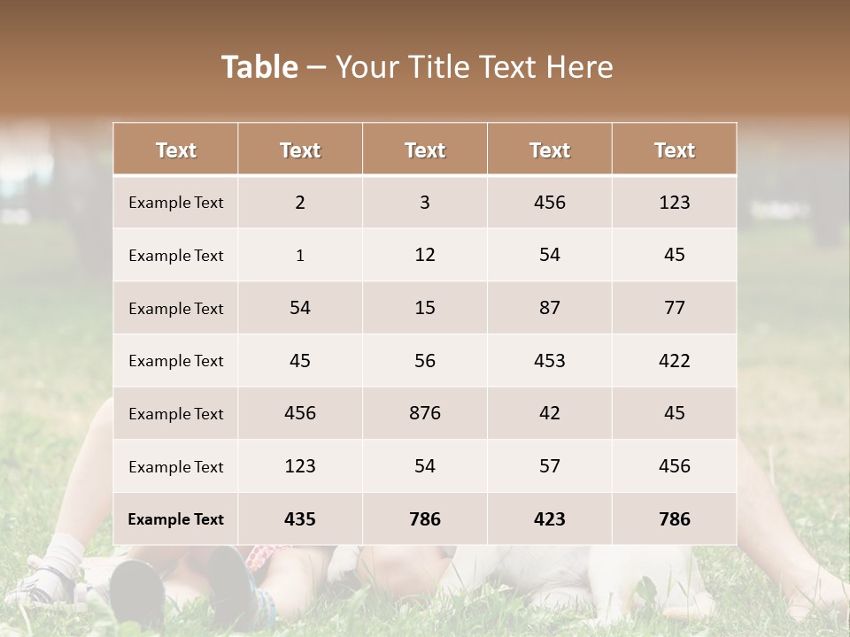 A Family Sitting In The Grass With A Dog PowerPoint Template