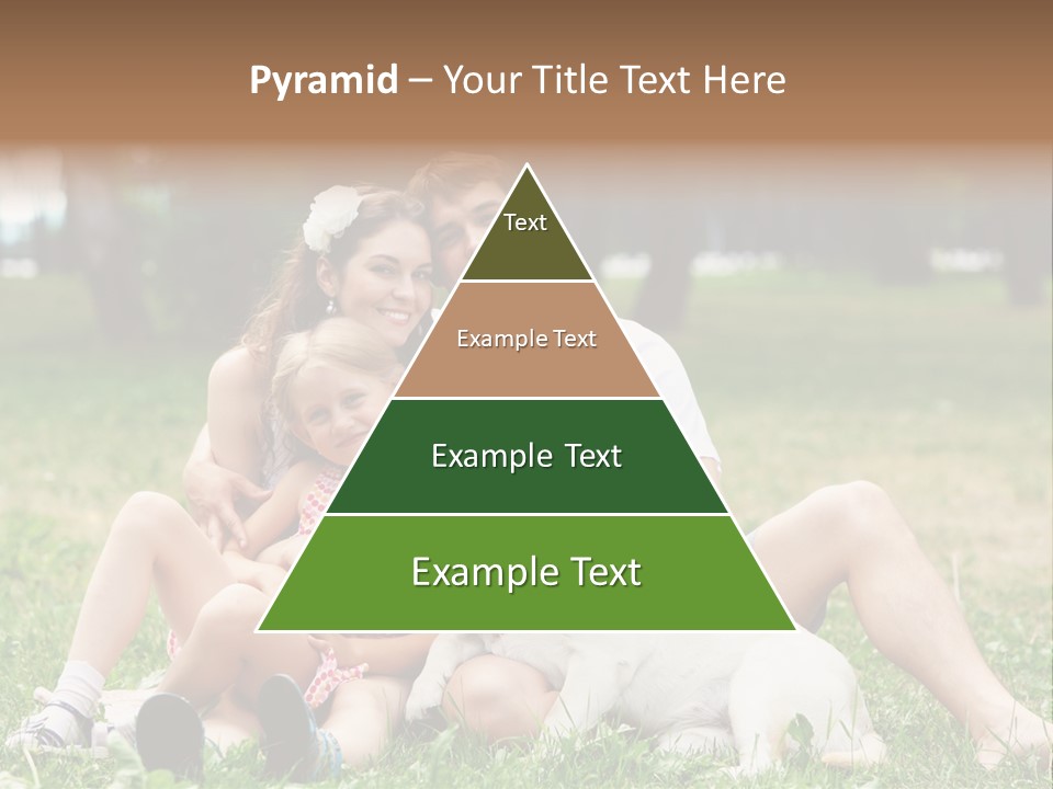 A Family Sitting In The Grass With A Dog PowerPoint Template