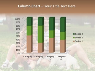 A Family Sitting In The Grass With A Dog PowerPoint Template